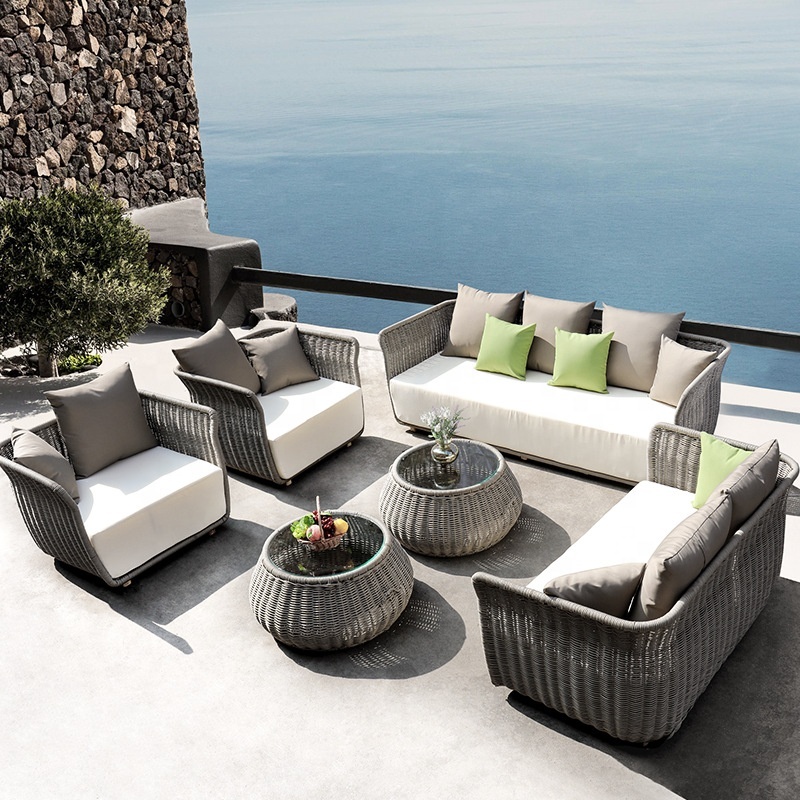 High Quality Garden Patio Furniture Outdoor Sofa Set Modern Home Style Rattan Sofas Sets