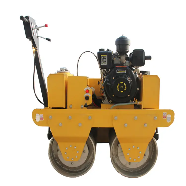 Gasoline/diesel New Road Rolling Machine Walk Behind Roller Compactor Price Double Drum Vibratory Road Roller Manufacturer