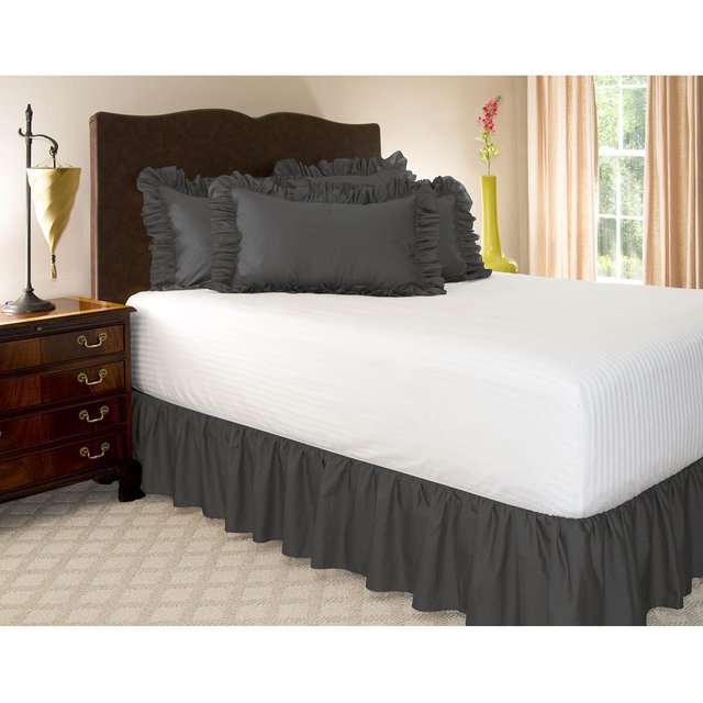 Hot Sale 105GSM Microfiber Bed Skirt Solid American Style Bed Skirt