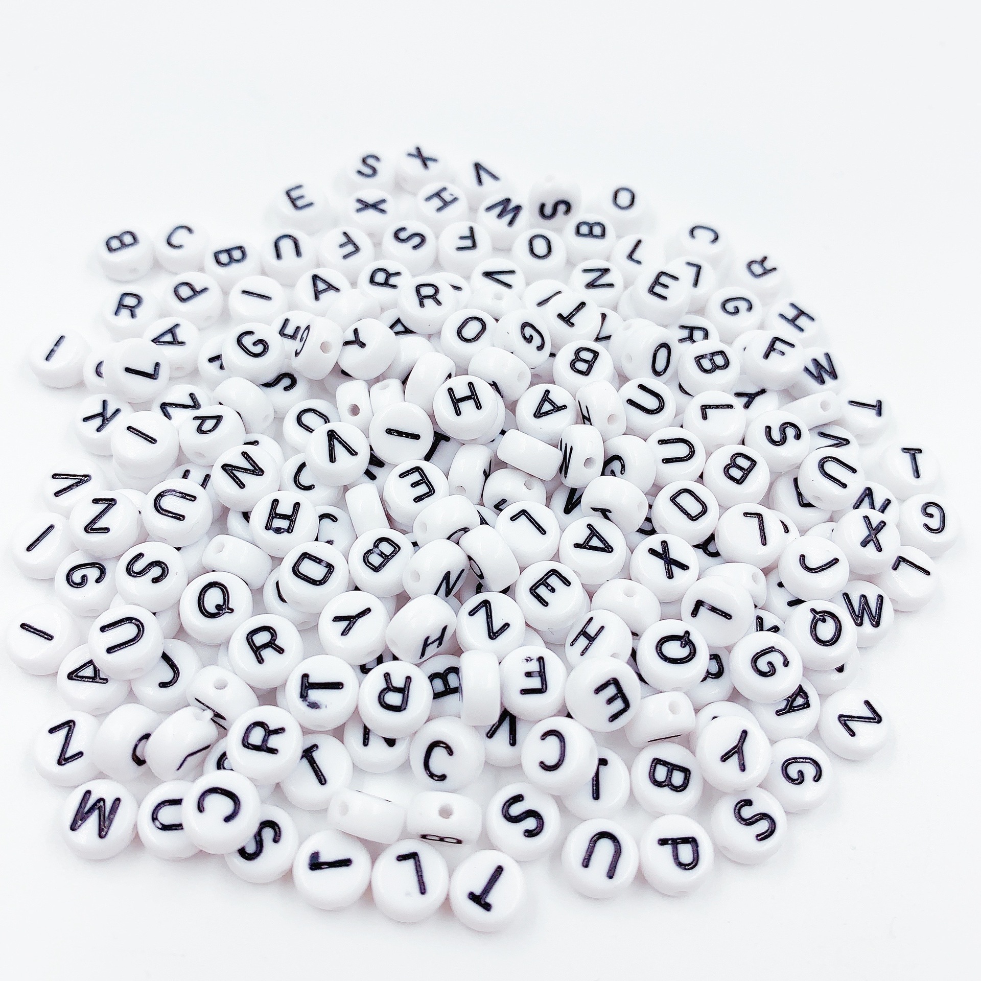 Round Letter Kit A-Z Alphabet Letter Beads With Open Jump Rings Jewelry Pendant Bead Crystal String Spacers DIY Accessories