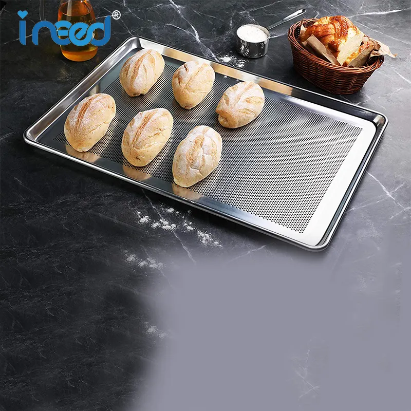 China Factory Direct Top Notched Perforation Aluminized Flat Baking Pans
