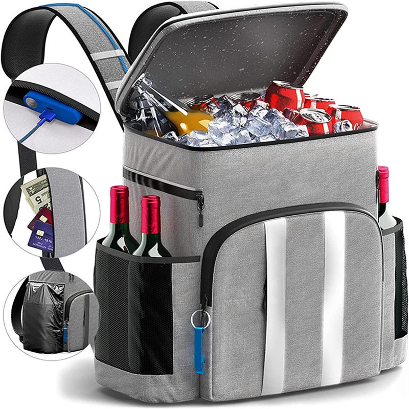 Outdoor Heated-insulating Leak-proof Insulated Cooling Backpack Portable cooler Day-pack Thermal picnic Bag