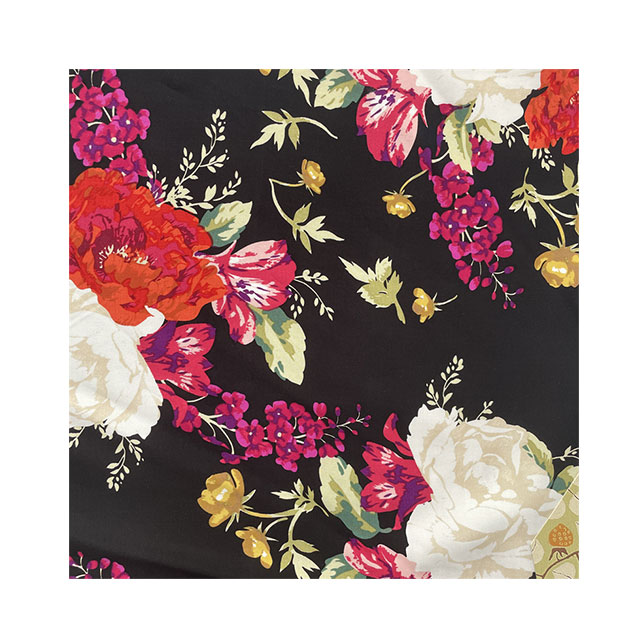 Customized new pattern silky high quality viscose rayon satin print fabric
