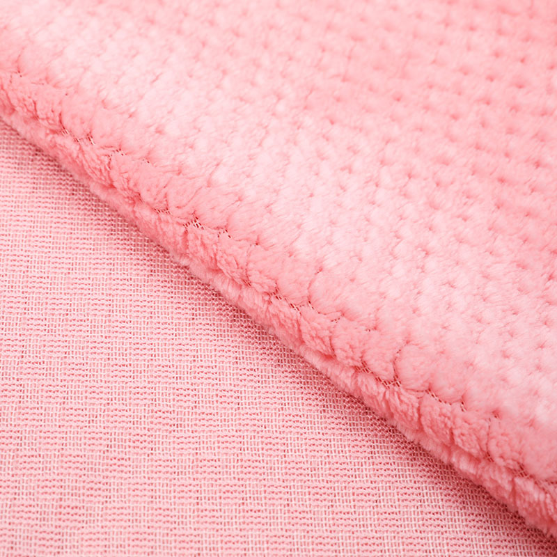 OEM Custom 100% polyester printed coral flannel plaid fleece fabric for baby blanket
