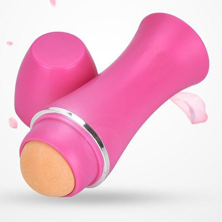 Natural Oil Absorbing Roller Volcanic Sweeping Facial Stone Packaging Wood Oil Absorption Rolling Stone Face Roller Volcan