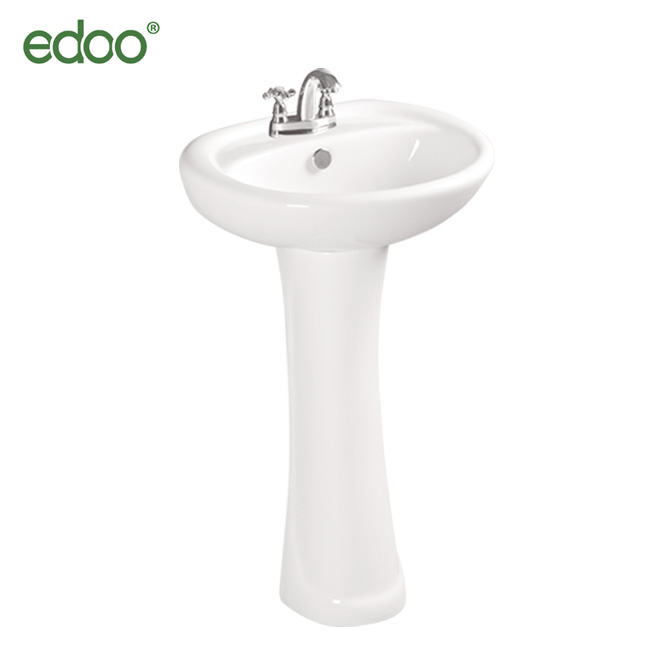 Popular  Bathroom ceramic sanitaryware wash sink floor mounted pedestal basin
