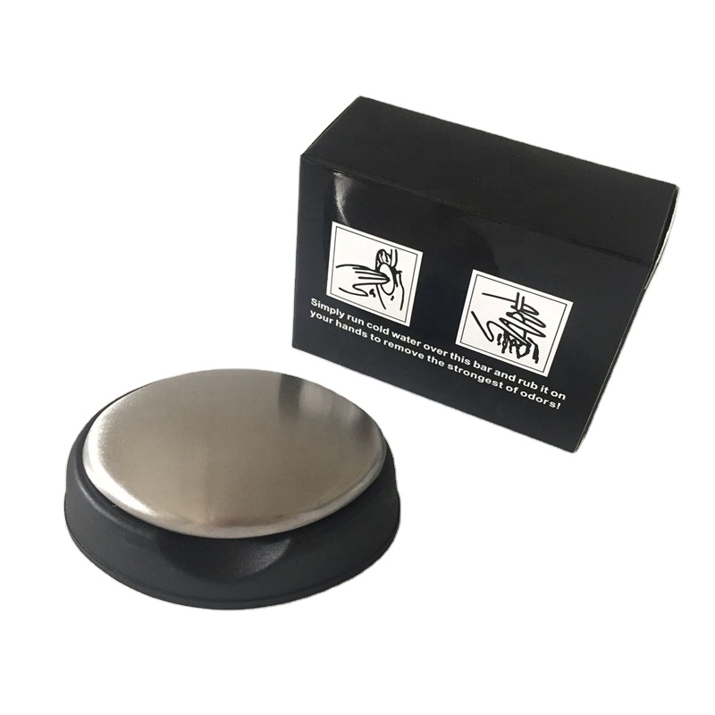 Wholesale Magic Stainless Steel Oval Soap Odor Remover Soap With Black Box Package