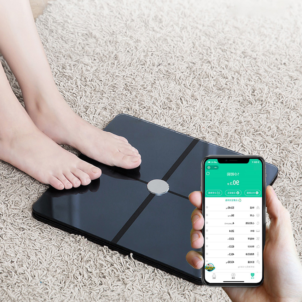 Высококачественные черно-белые Смарт цифровые BMI Bluetooth весы человеческого тела