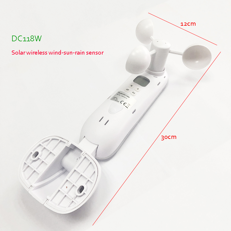 1 шт. MOQ DC118W 433 МГц Солнечный беспроводной датчик ветра и дождя для тента и затвора