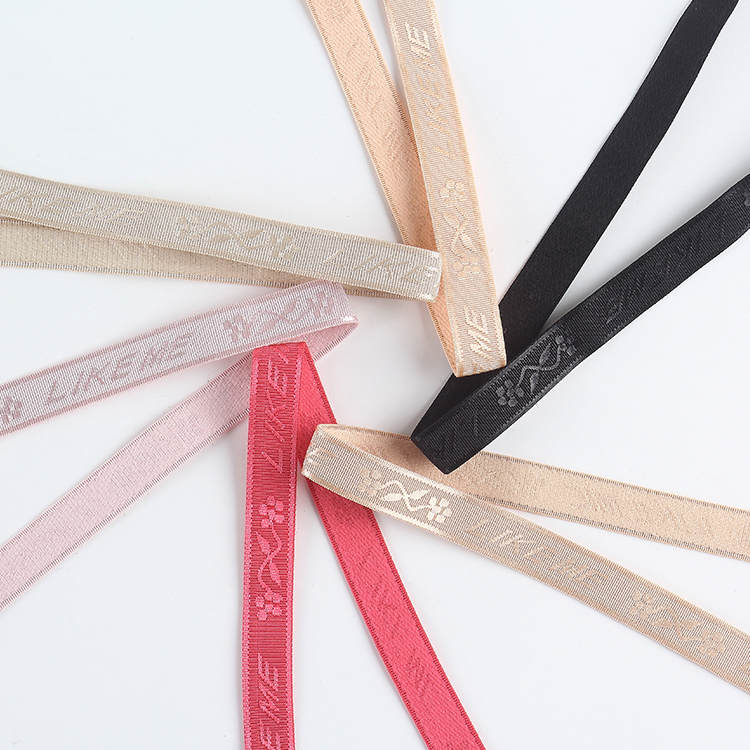 Hot sale high quality Bengal jacquard webbing letter elastic shoulder bra strap elastic band