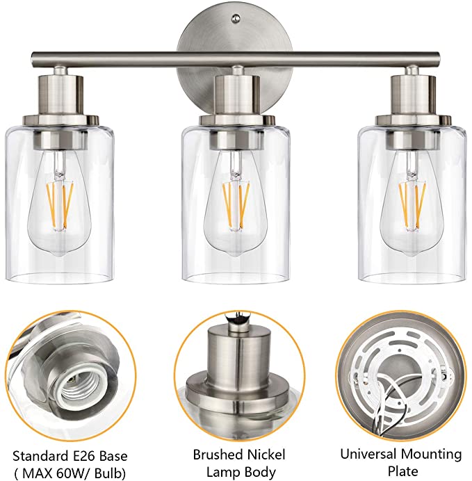 American style hot sale bathroom hotel vanity light fixture wall sconce 3 lights