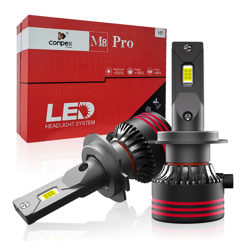 Conpex M8 pro 55 Вт вентилятор охлаждения светодиодные лампы для автомобильных фар 6000K светодиодная фара H1 H11 H7 hb3 hb4