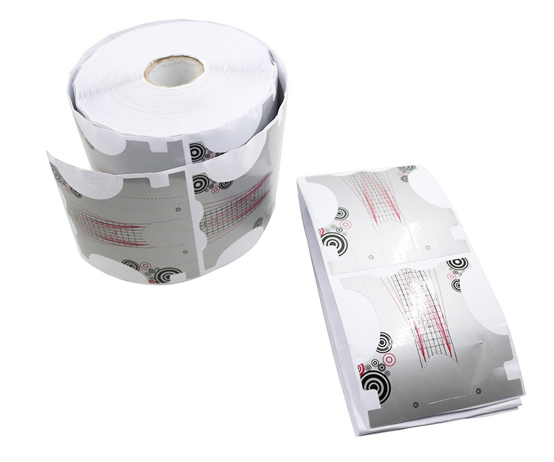 500Pcs/Roll Newest High Quality Customized Logo Nail Forms Print Double Thick Aluminium Strong Long Paper