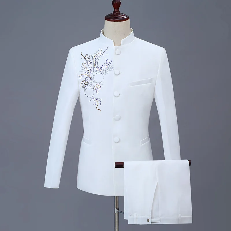 Precision-Crafted Stand-up Collar Chinese Tunic Suit for Men - High-Quality Performance Clothing