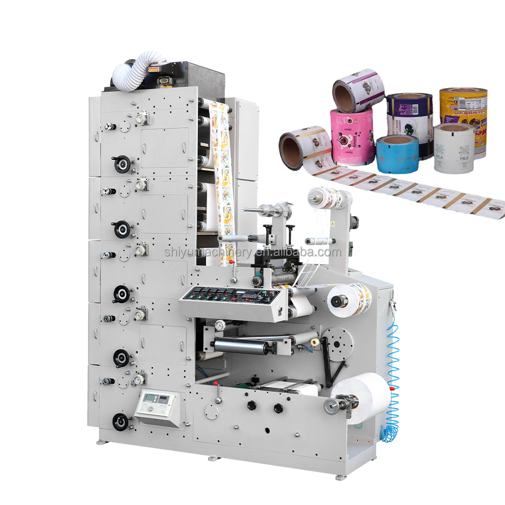 Fully Automatic Factory Price High Speed 5 6 Colors UV plastic Film Stickers label Flexo Paper Roll Printing Machine