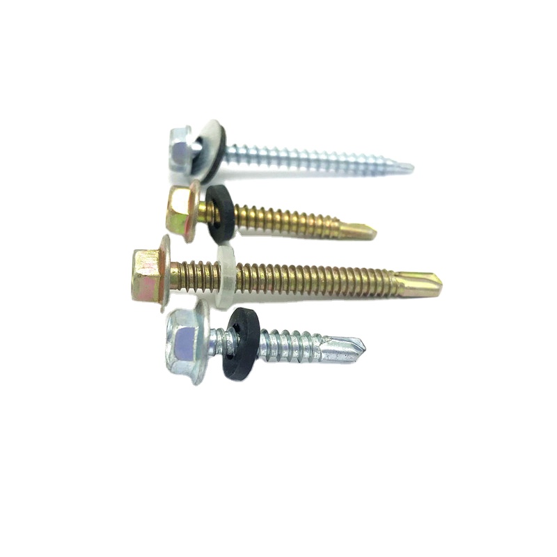 Hexagonal Socket Blue White Yellow Zinc Plated Screw Hex Head Self Drilling Roofing Screws for Machine etc