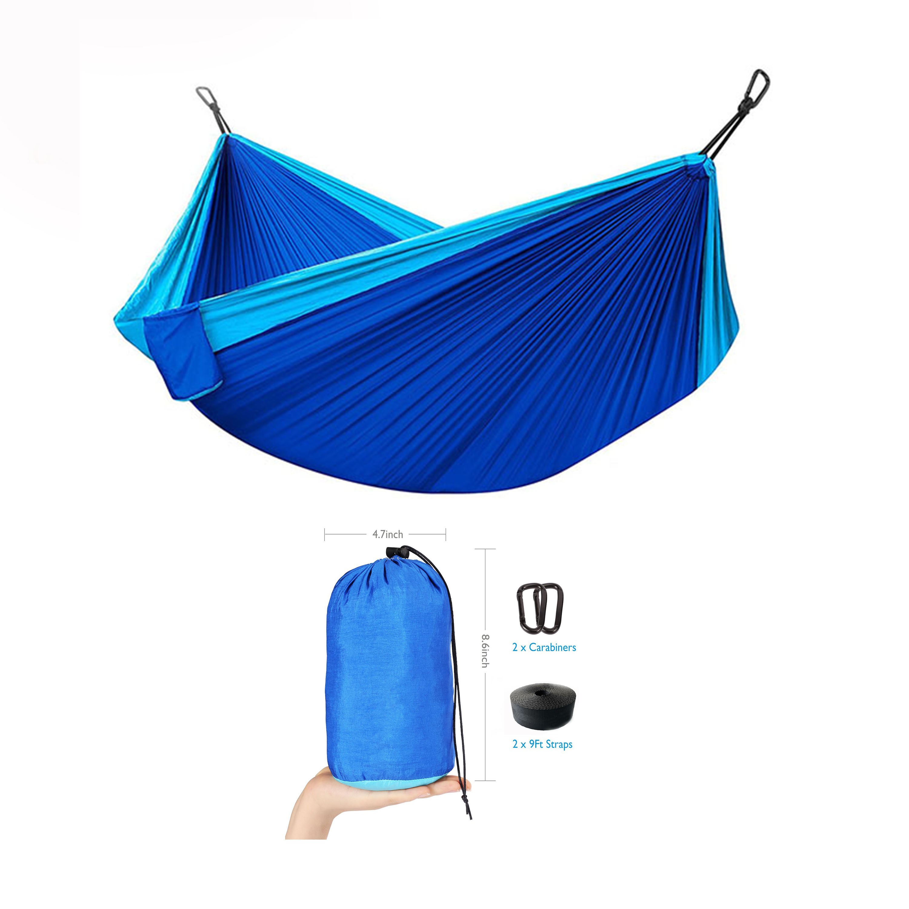 High quality wholesale 2021 amazon top heavy duty popular rip stop nylon fabric hammock portable hammock