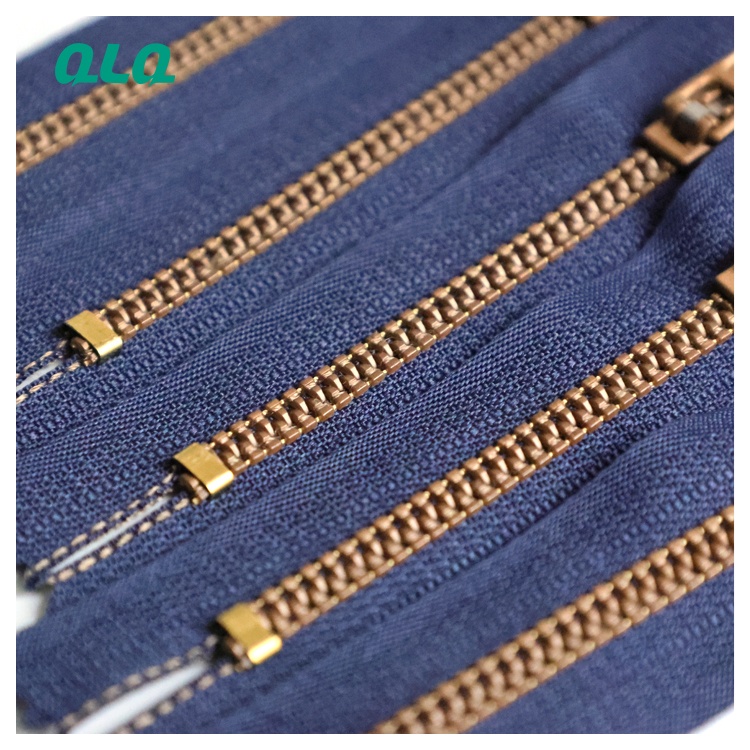 Teeth for Jeans Zipper with Golden Vislon Zipper Plastic 5# Closed End Fashion Zip Nylon Magnetic Zipper for Clothing Resin GOLD