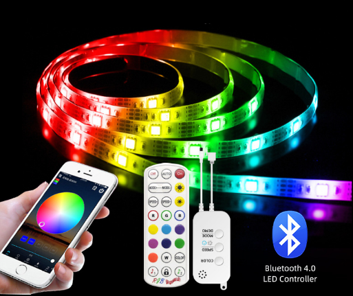 Горячая продажа ПЭТ использовать светодиодные полосы Набор 5050RGB bluetooth музыкальная полоса света 10 м/15 м/20 м умное управление приложением