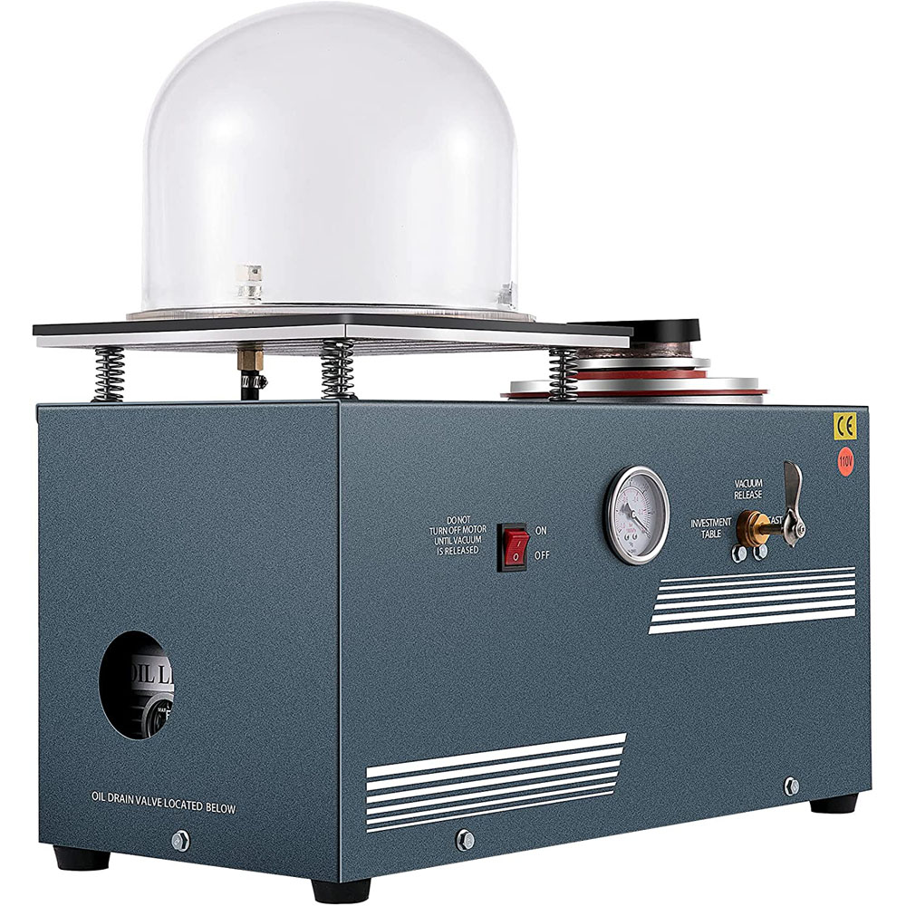 2L вакуумный инвестиции литье машина 1/2 HP, 3 куб ФТ/мин для выплавляемый модельный состав литьё комбинации 2L лаков для ногтей с 9 "х 8" устройство наливания эмали для литья ювелирных изделий