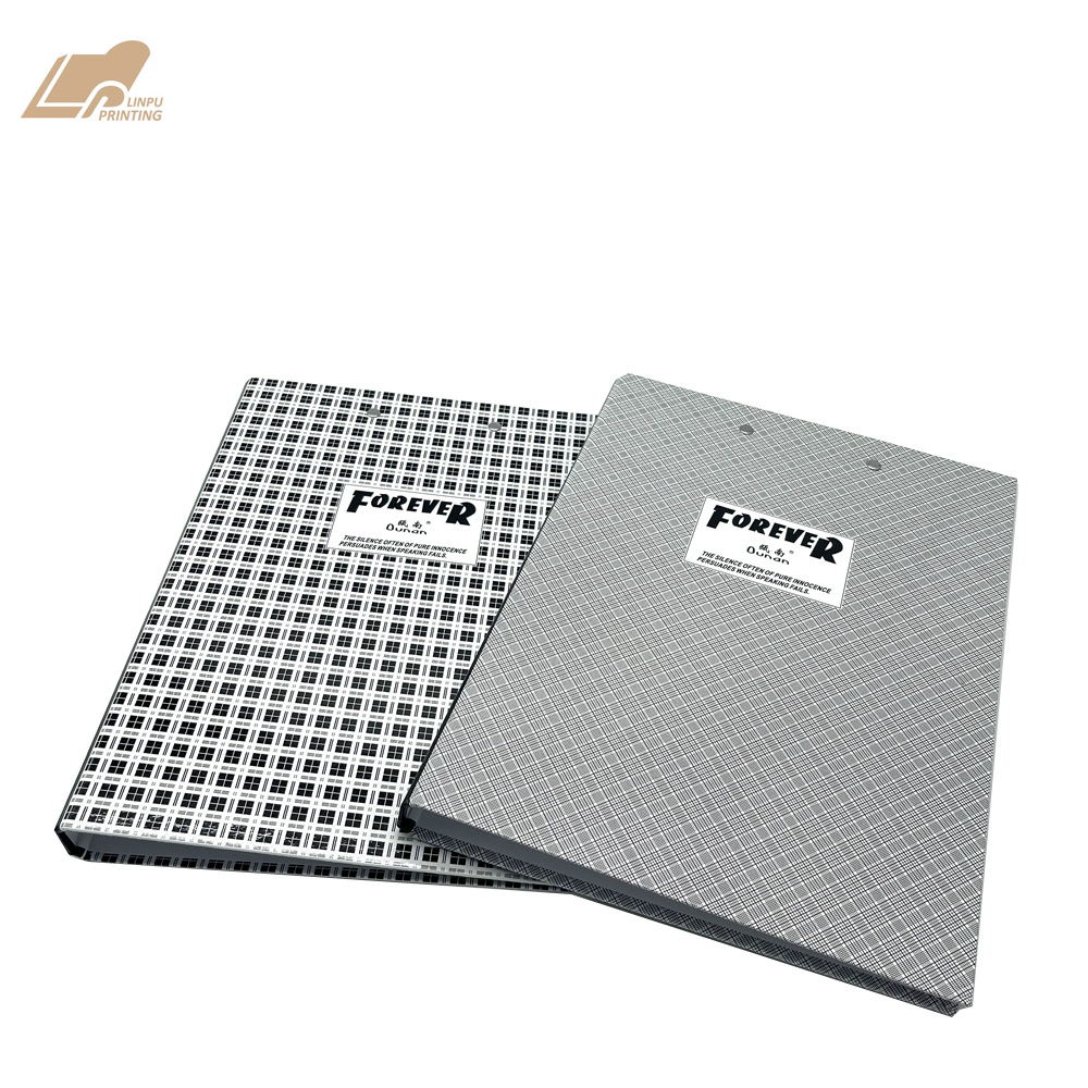 Cardboard Double Clip A4 File Folder Spine Document Office File Box with Dual Purpose Clamp