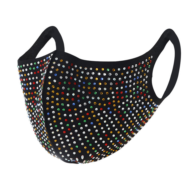 Таможня Печать Мода Моющиеся Многоразовые Rhinestone лицо Хлопок facemask Маскировка с ушной петлей оптовая продажа