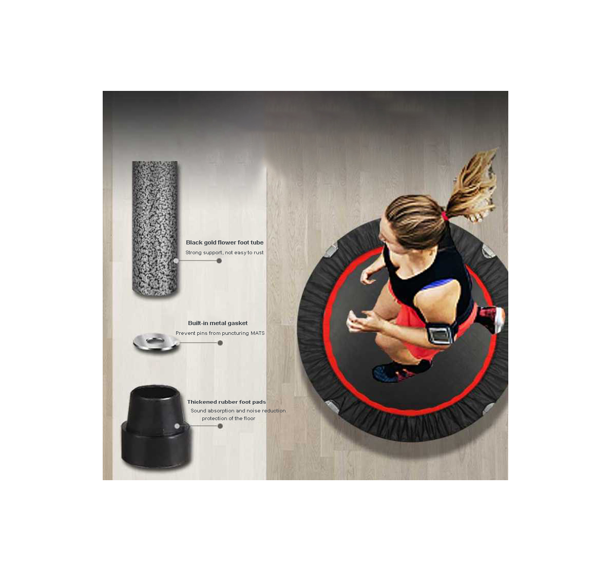 Mini Cardio Home Exercise Foldable Fitness Trampoline With Adjustable Handle Cheap Price