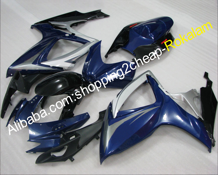 K6 обтекатель для Suzuki 06 07 GSXR600 GSXR750 GSX R600 R750 2006 2007 темно синий черный серебристый ABS Полный обтекатели