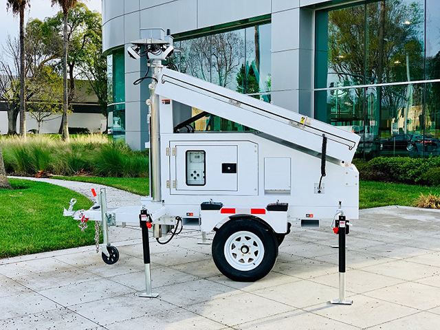 Sim Cards Systems 4g Surveillance 360 Degree Rotation Solar Mobile CCTV surveillance camera trailer