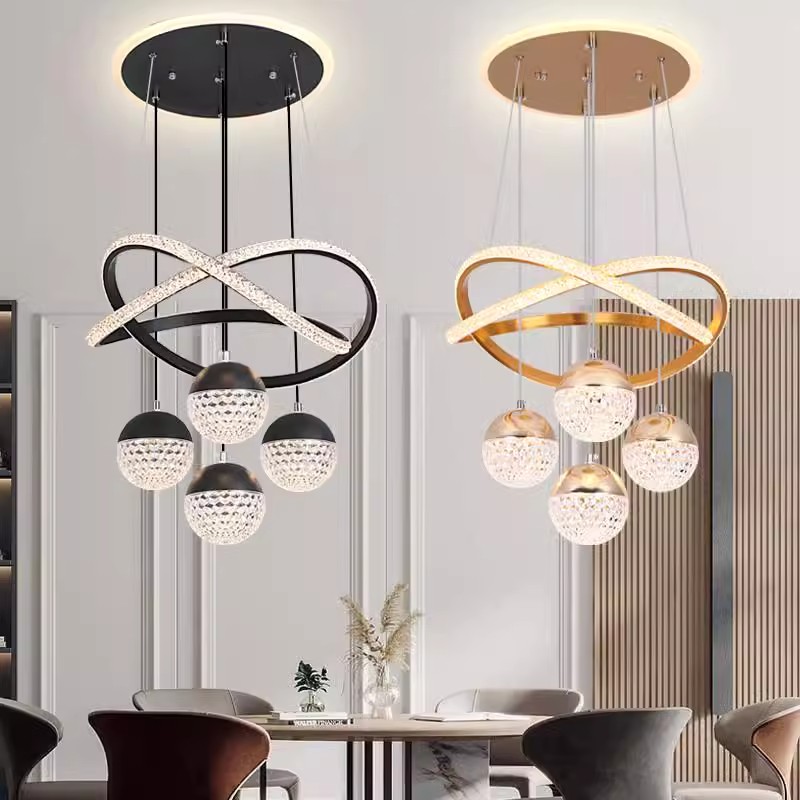 Luxury Hotel-Grade Round Acrylic Linea Pendant Light with Modern LED Ring Chandelier Design