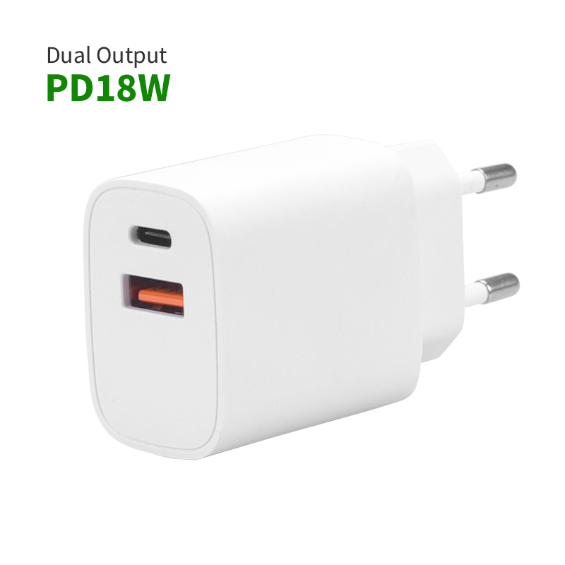 Смартфон с двойным выходом USB-C зарядное устройство QC 18 Вт Type-C PD 18W быстрое зарядное устройство