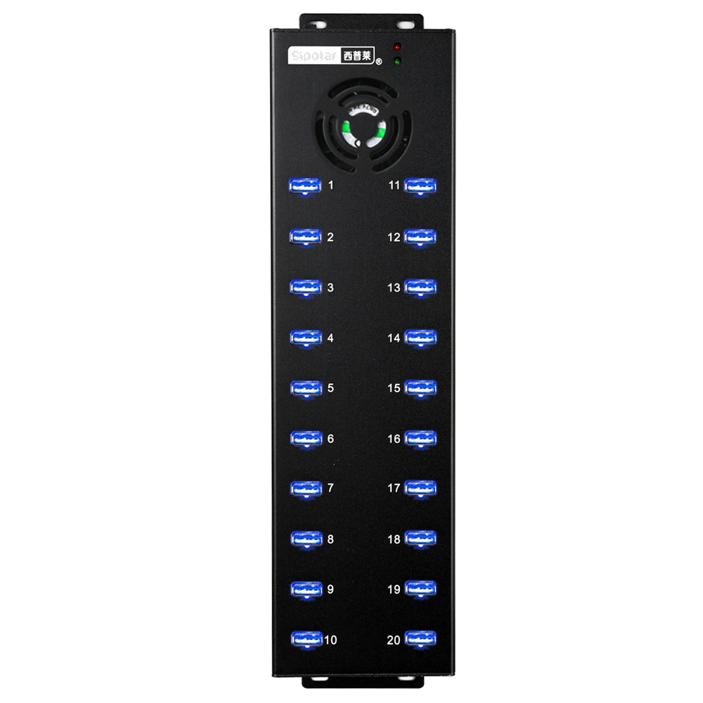 Sipolar мульти 20 портов USB 2,0 концентратор с внешним 12V 10A настольный адаптер питания для передачи данных синхронизации и 1.2A телефона планшетов зарядки