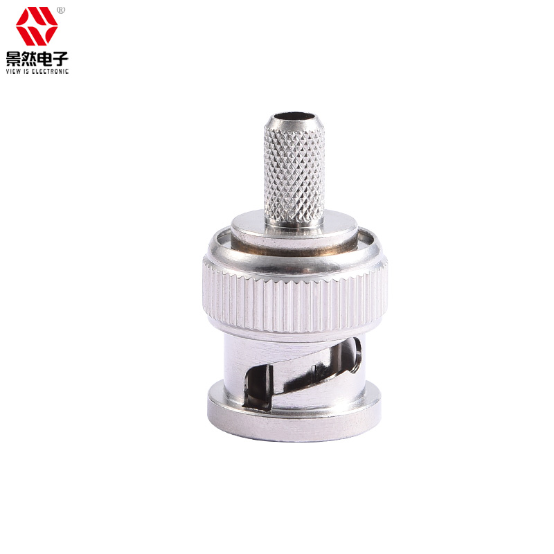 sell high quality Video monitoring BNC crimp syv75-3 cable brass nickle plating 4ghz 75Ohm straight male BNC RF connector