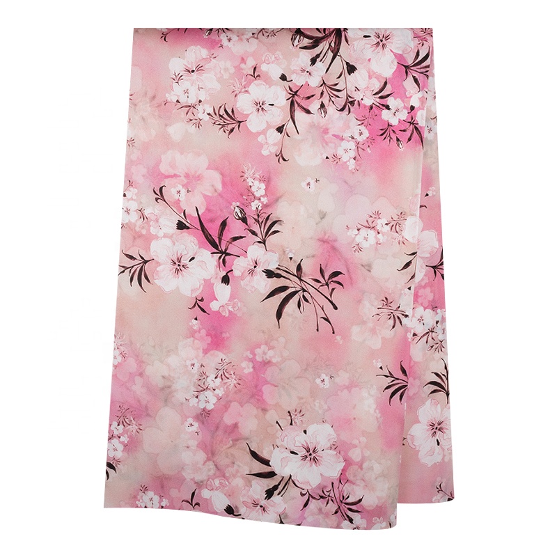 surreally beautiful pattern silk fabric for sale 16/19MM 100%Silk satin Digital print Fabric for long long dress kimono tops