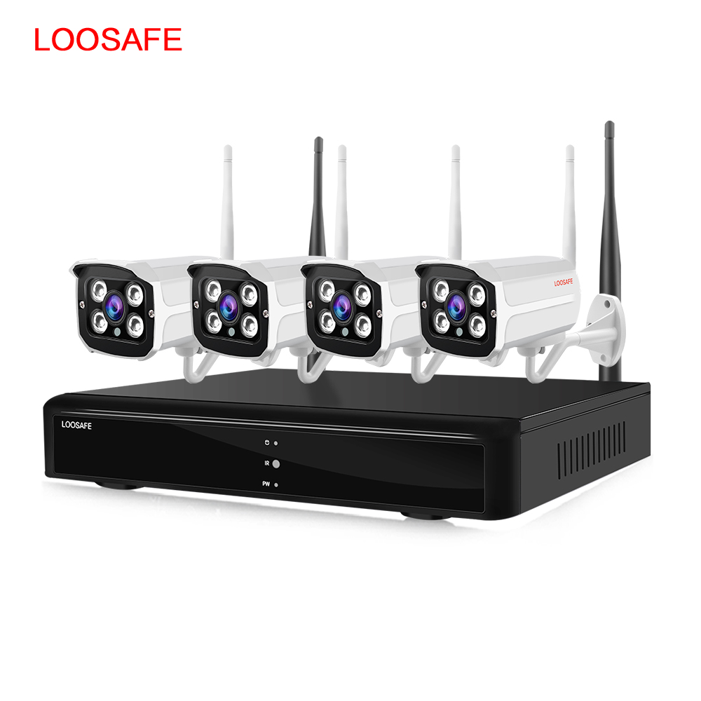 Loosafe бренд 4 канала 1080P Wi-Fi ip-камера видеонаблюдения с поддержкой Wi система беспроводных камер