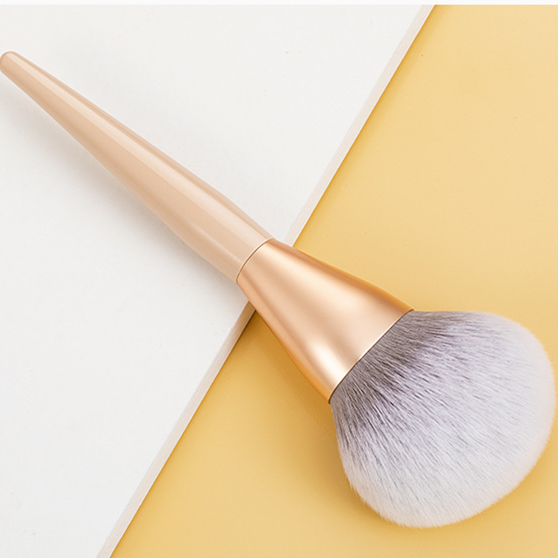 Biodegradable Bristles Gold Large Powder Foundation Single Makeup Brush Private Label