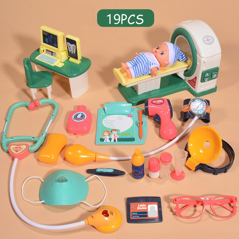 Doctor pretend play toy medical instruments CT machine display multi accessories funny baby doctor toy for kids