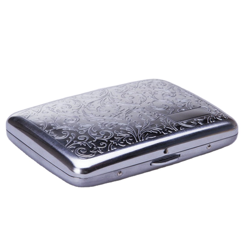 Hot sale silver color 20pcs refined Manual metal Cigarette case /cigarette box