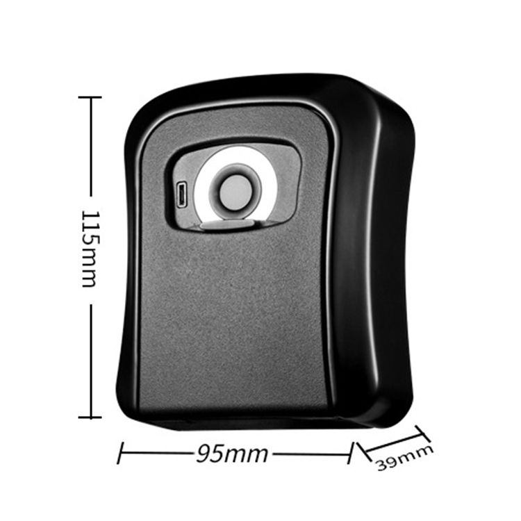 B0X01 Micro USB charging Bluetooth + fingerprint door wall-mounted key storage box anti-theft safe