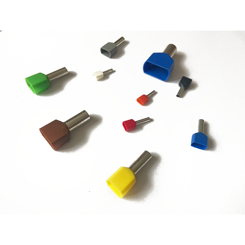 Good feedback nylon-insulated TE series twin core end round wire connector coated tin terminals