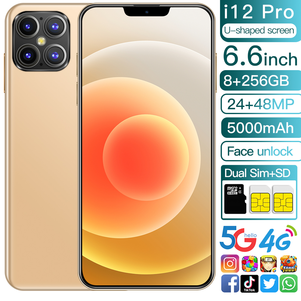 Hot Selling Phone12 Pro Max 12Gb+512Gb 6.7 Inch Touch Screen Android 5G Mobile Phone