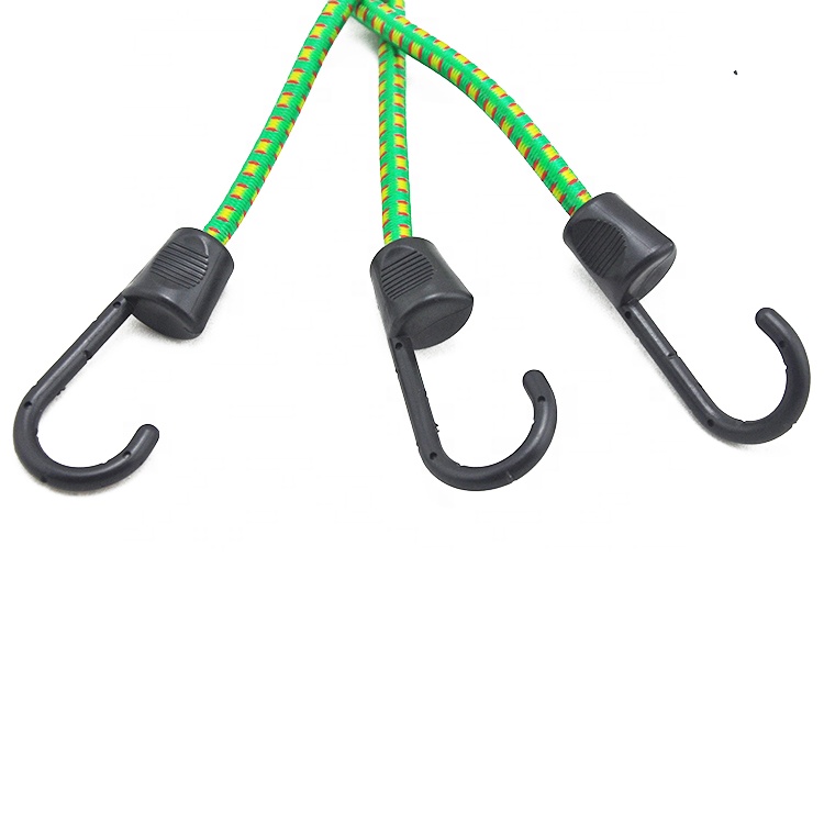 Premium Quality Heavy Duty Rubber Latex 8 MM Rope Bungee Cord With Plastic Coated Steel Hook