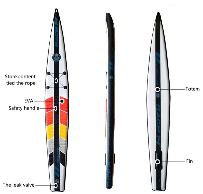 2021 wholesale racing board with paddle Customized factory price inflatable SUP paddle board