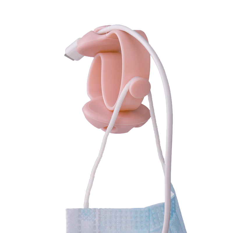 Lohas Pink Desktop Silicone Cable Organizer USB Cable Clips in Office Home Travel