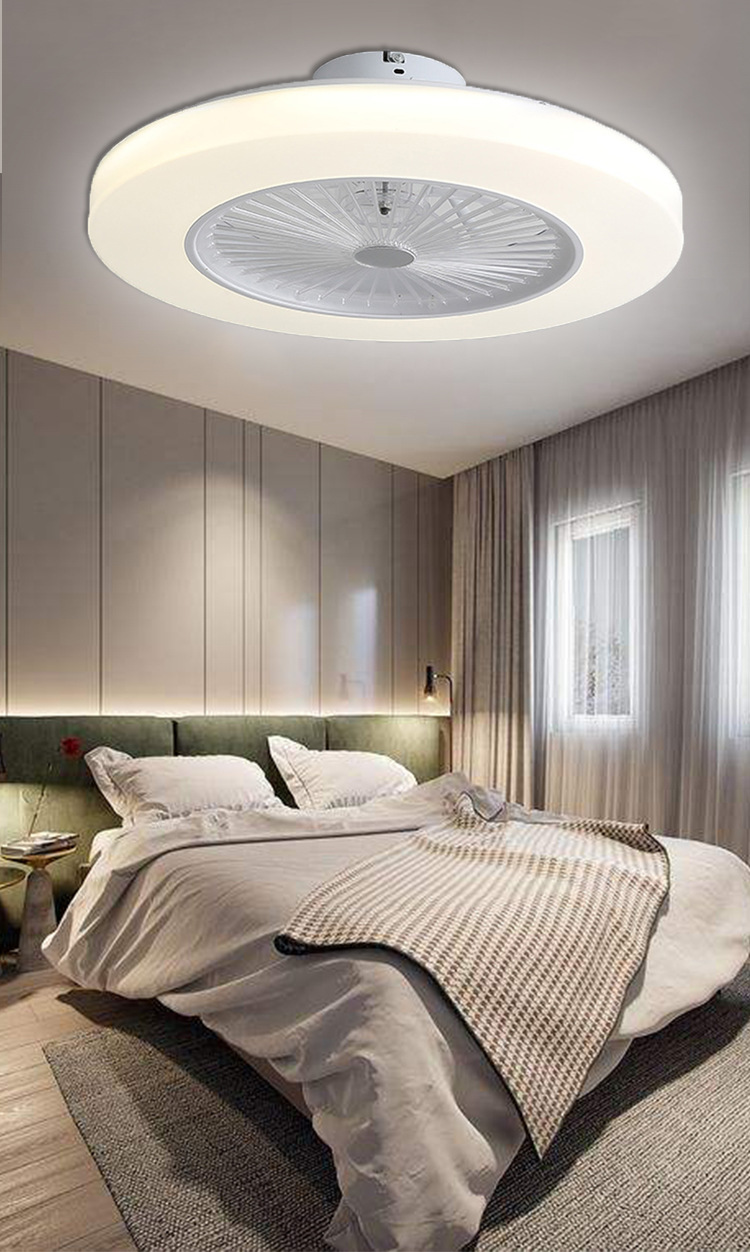 Fashion Style 55 CM 40W 3 Colors Invisible Bladeless Remote Control LED Ventilador de techo Ceiling Fan for home decoration