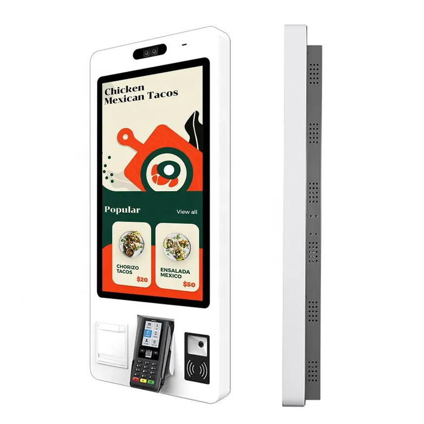 With Wifi Network 24 Inch Ticket Printer Self Ordering Kiosk Cost For Kfc Mcdonald'S