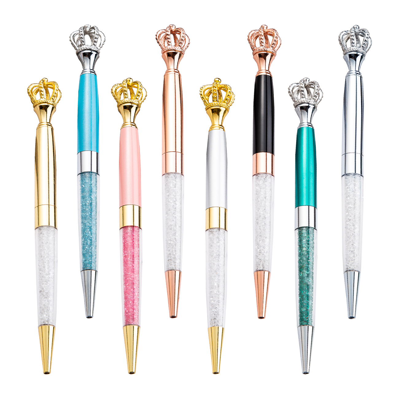 Funky Queen's Scepter Crown Design Metal Ballpoint Pen with Big Crystal Diamond Custom Logo Novelty Promotional Pen
