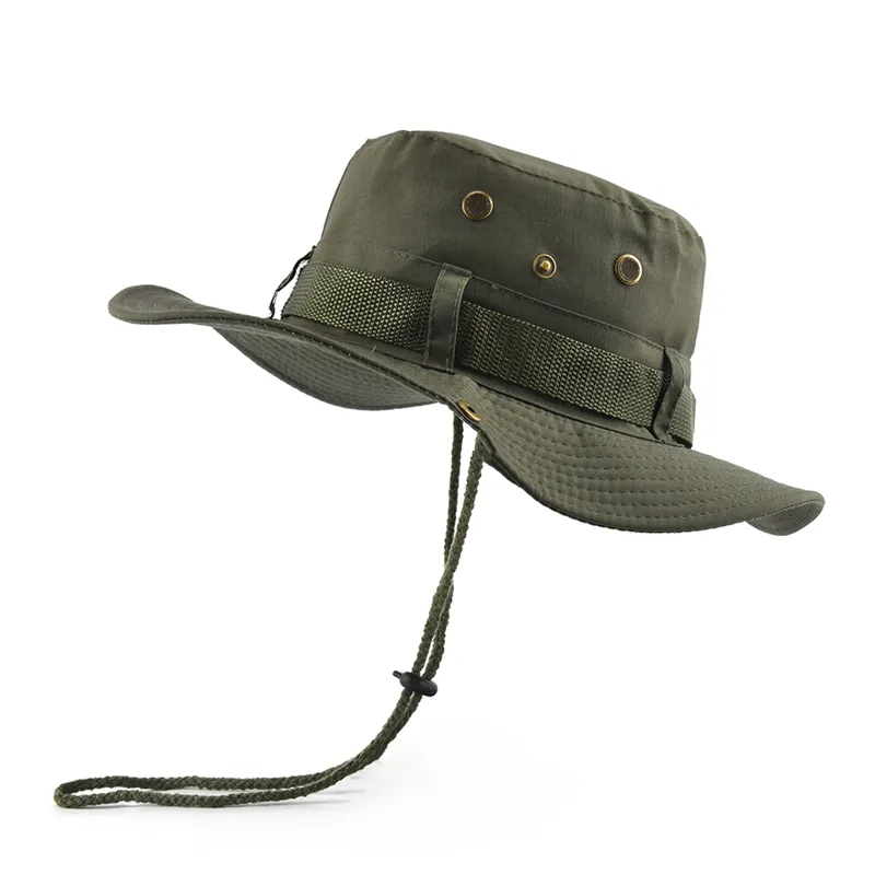 Summer Outdoor Bucket Hats Sun Protective Folding Fishing Cap Wide Brim Boonie Safari Hat