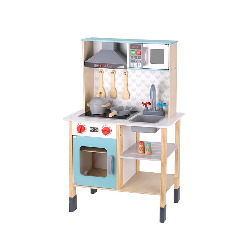 2021 Hot selling children pretend play kids wooden kitchen toy sets for toddler