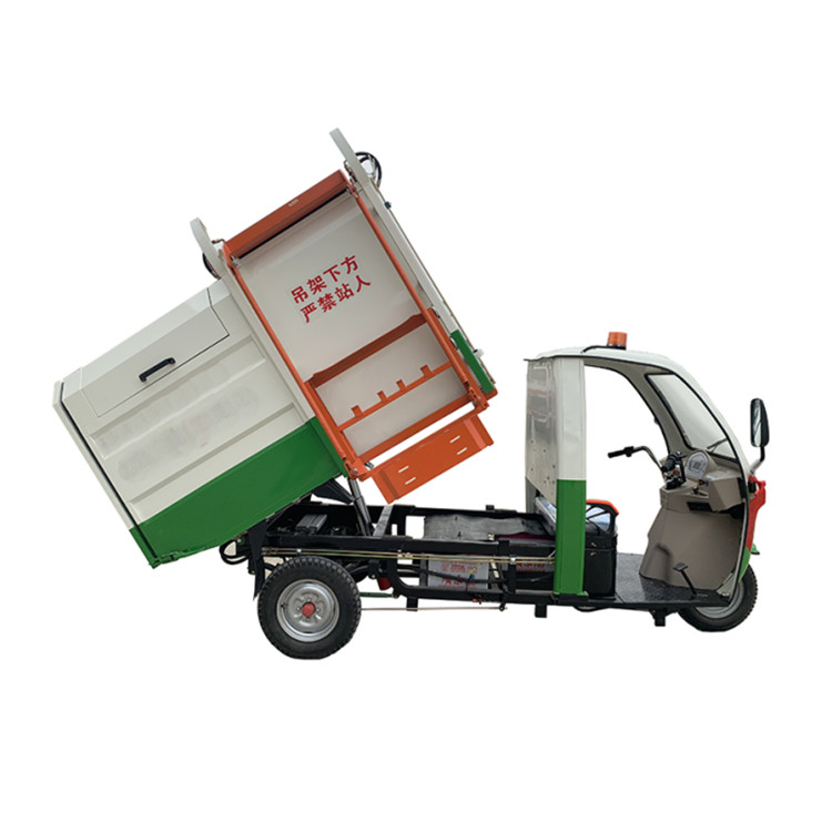 Electric three wheels Domestic garbage short distance transport Garbage collection Trash can Self Unloading Storage truck